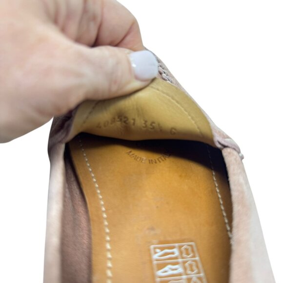 Gucci Women's Jordaan driving Loafers blush pink suede horsebit shoes size 35.5 - Picture 14 of 15